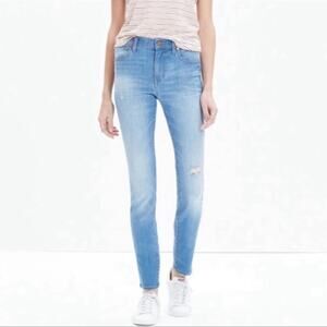 Madewell 9" High Riser Skinny Skinny Jeans Light Wash Light Distressing sz 25